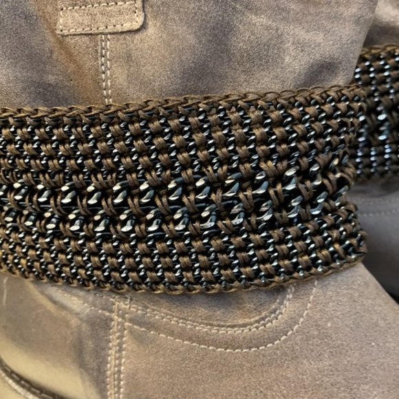 Belted taupe leather boots from Sundance - Picture 2 of 7